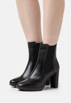 Geox Walk Pleasure- Enkellaarsjes Met Hoge Hak - Black