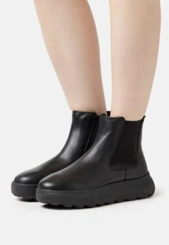 Geox Spherica Ec4.1 - Enkellaarsjes Met Plateauzool - Black