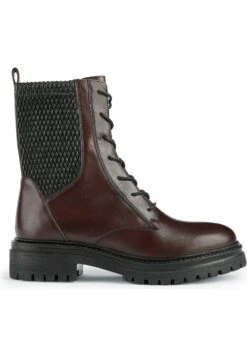 Geox D Iridea - Enkellaarsjes Met Plateauzool - Bordeaux Black