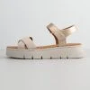 Geox Dandra - Sandalen Met Plateauzool - Off White/Lt Gold