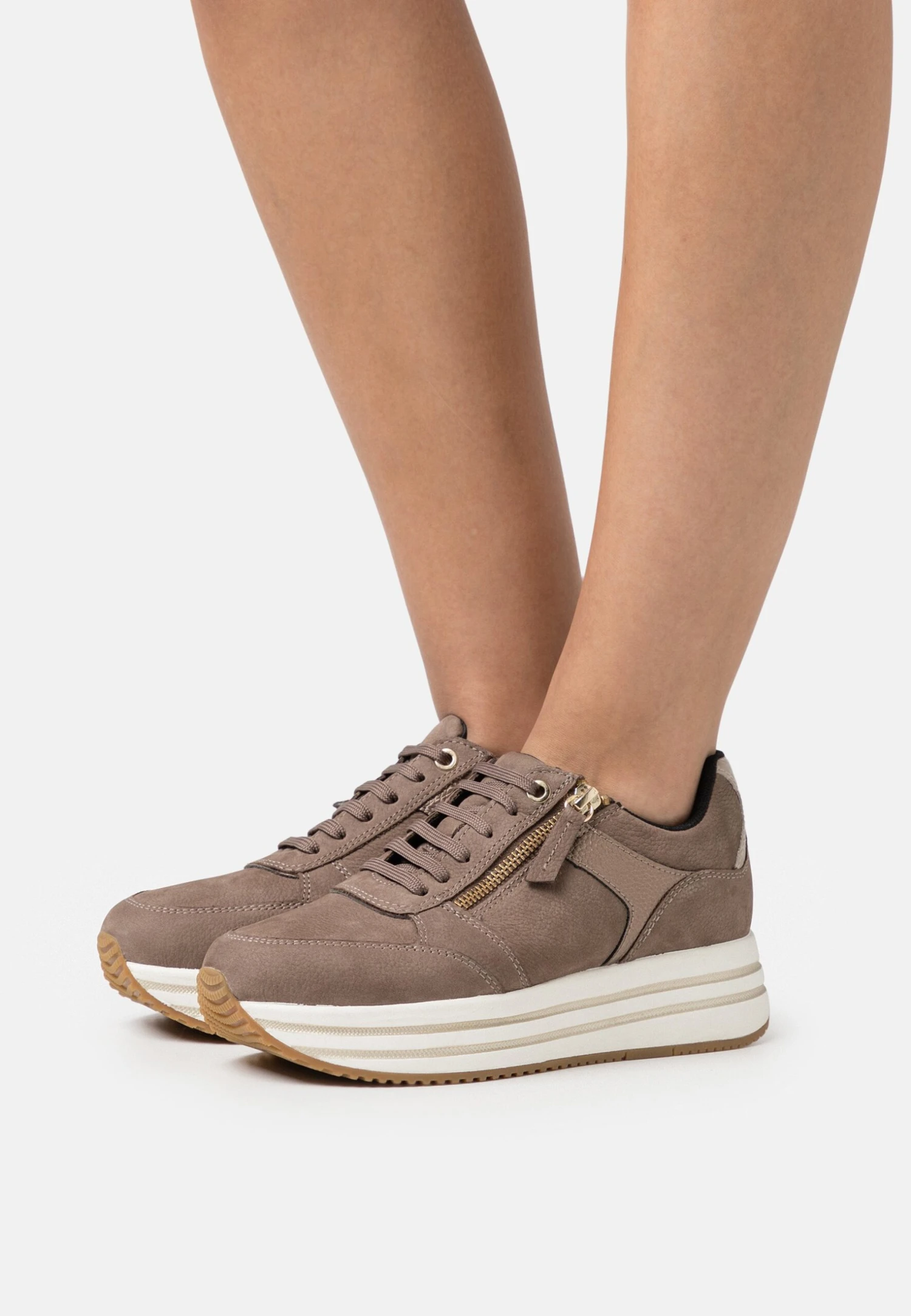 Geox Kency - Sneakers Laag - Dark Taupe 1 Geox Kency - Sneakers Laag - Dark Taupe