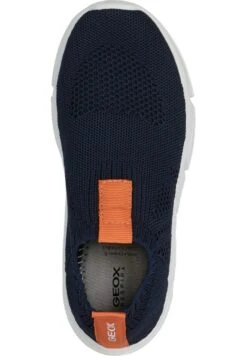 Geox Unisex J Aril - Instappers - Dark Blue/Orange -Geox ef78d2e906784640876a89a9e0675a57